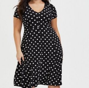 Torrid Black and White Polka Dot Dress